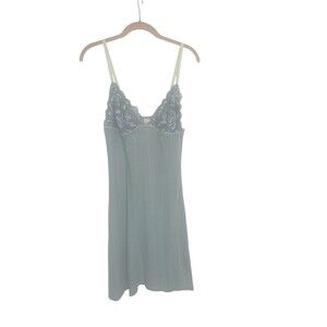Y2K‎ Lace Slip Dress Babydoll Nightie Cotton Pointelle Large DKNY Fairy Coquette